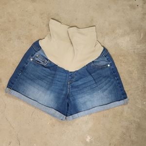 Indigo Blue Maternity Shorts Size XL Blue